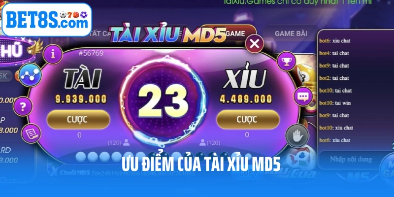Ưu điểm vượt trội của game tài xỉu md5