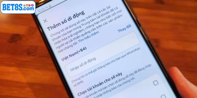 Xác minh số di động, tài khoản sau đăng ký 8S